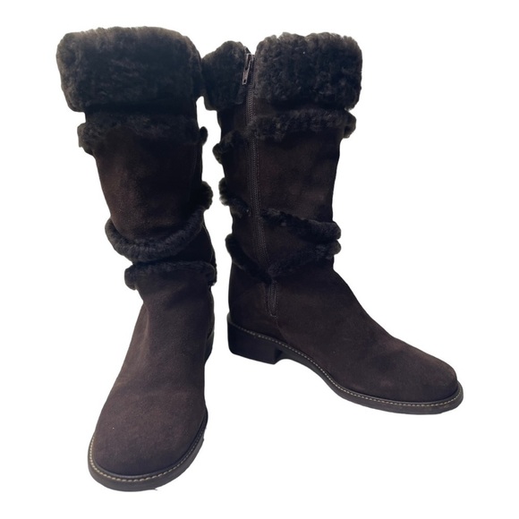 L.L. Bean Women’s Brown Suede Sherpa Lined Boots - Picture 3 of 8